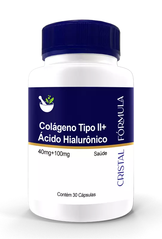 Colágeno Tipo II 40mg + Ácido Hialurônico 100mg 30 Cápsulas