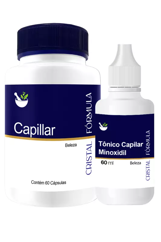 Kit Capillar 60 Cápsulas + Tônico Capilar Minoxidil 60ml