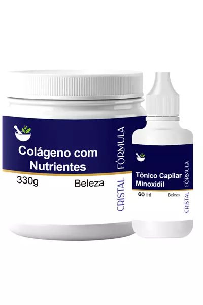 Tônico Capilar Minoxidil 60ml + Colágeno com Nutrientes 330g Tônico Capilar Minoxidil 60ml + Colágeno com Nutrientes 330g